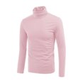 thumbnail image 2 of INSPIRE CHIC Chandails pour Hommes, Chandail à Col Roulé, Manches Longues, Extensible, Coupe Ajustée, Hauts 34 Rose, 2 of 8