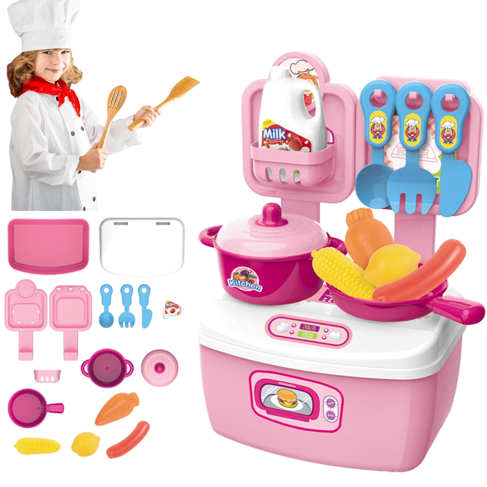 MZCPSYHA Children's DIY Toy Sets, Children's Kitchen Sets, Pretend Interactive Play Kitchen Toy, Birthday Gifts For Boys And Girls Aged 3, 4, 5, 6, 7, 8