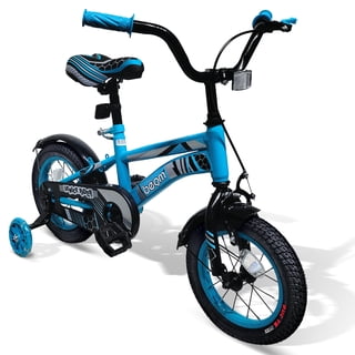 Vélo Unisexe 1 à 8 Ans Vélo Enfant 12/14/16 Pouces – Vélo VTT Unisexe Avec Roues Stabilisatrices, Guidon & Selle Réglables, Garde-Boue Inclus