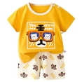thumbnail image 4 of COMVALUE Pyjama 2 Pcs pour Tout-Petits Garçons, Haut à Manches Courtes Ajusté et Short (Jaune, 5-6 Ans), 4 of 4