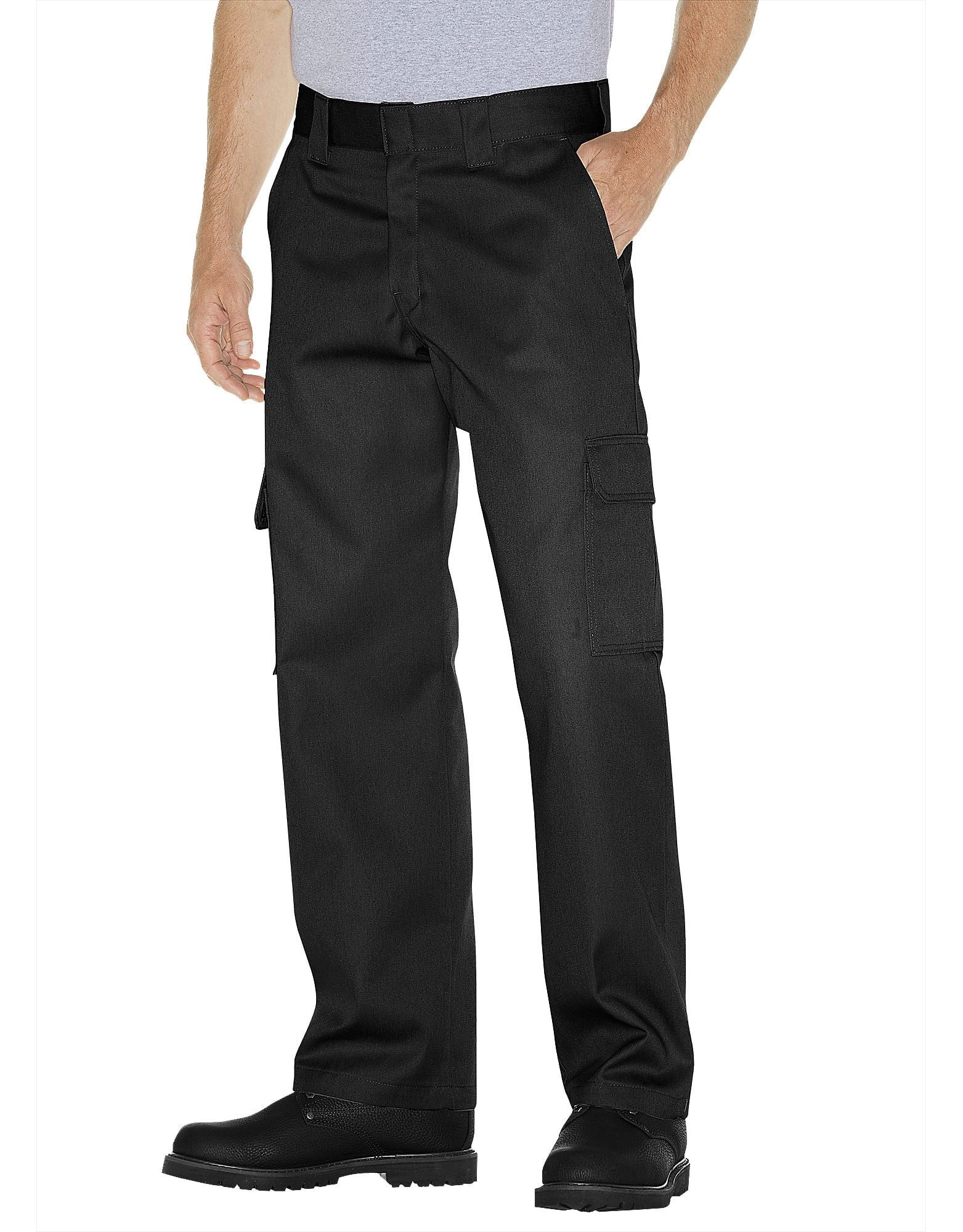 Dickies Mens Relaxed Fit Straight Leg Cargo Work Pants, 32W x 30L, Black