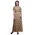 thumbnail image 1 of Bimba Robe d'Été Longue Maxi pour Femmes en Rayonne à Facettes, Triangles Géométriques, Imprimée, Fente Latérale - Medium, 1 of 6