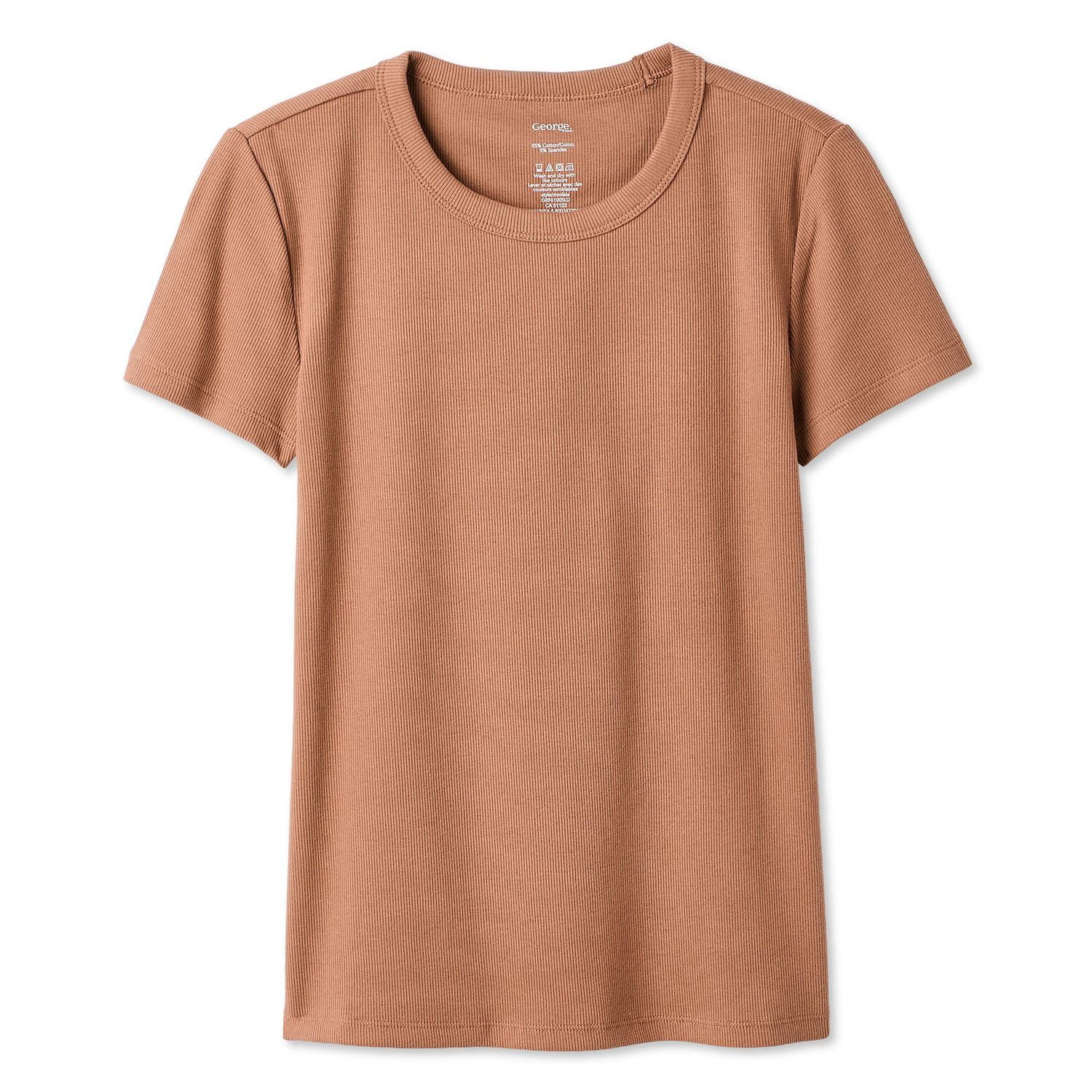 T-shirt côtelé à encolure ras du cou George pour femmes