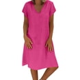 thumbnail image 1 of Kcodviy Robe d'Été pour Femmes Style Feminino de Plage Grande Taille Vestido T-Shirt Décontracté Robes d'Été Grande Taille Robe pour Dames, 1 of 7