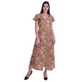 thumbnail image 2 of Moomaya Robe Longue Maxi pour Femmes à Manches Courtes, Robe Formelle/décontractée avec Poches P-TTG, 2 of 6