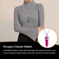 thumbnail image 2 of QualitChoice Hexagon Column Charm Exquisite Women Men Making Findings Handmade Anniversary Hanging Pendants Colorful Crystal Rose Red 1Set, 2 of 6