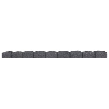 EzBorder 6in H x 48in L D Carolina Fence Recycled Rubber Ultra Curve Garden Border, 2-pack, Grey