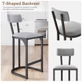 thumbnail image 4 of BeesClover Set of 2 Counter Height Bar Stools with Ergonomic Back Support, Stable Metal Frame & Velvet Upholstery for Kitchen Island & Home Bar, 4 of 7