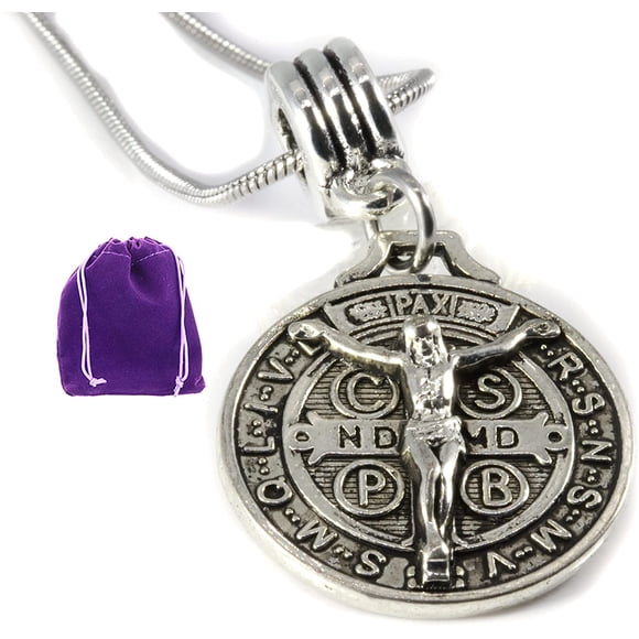 San Benito Medalla a Great Saint Benedict Medal Necklace or Cross Necklace for Men as a Protection Necklace for Protection from Evil Medallion Necklace Cross Chain Mens Cross Necklace of San Benito