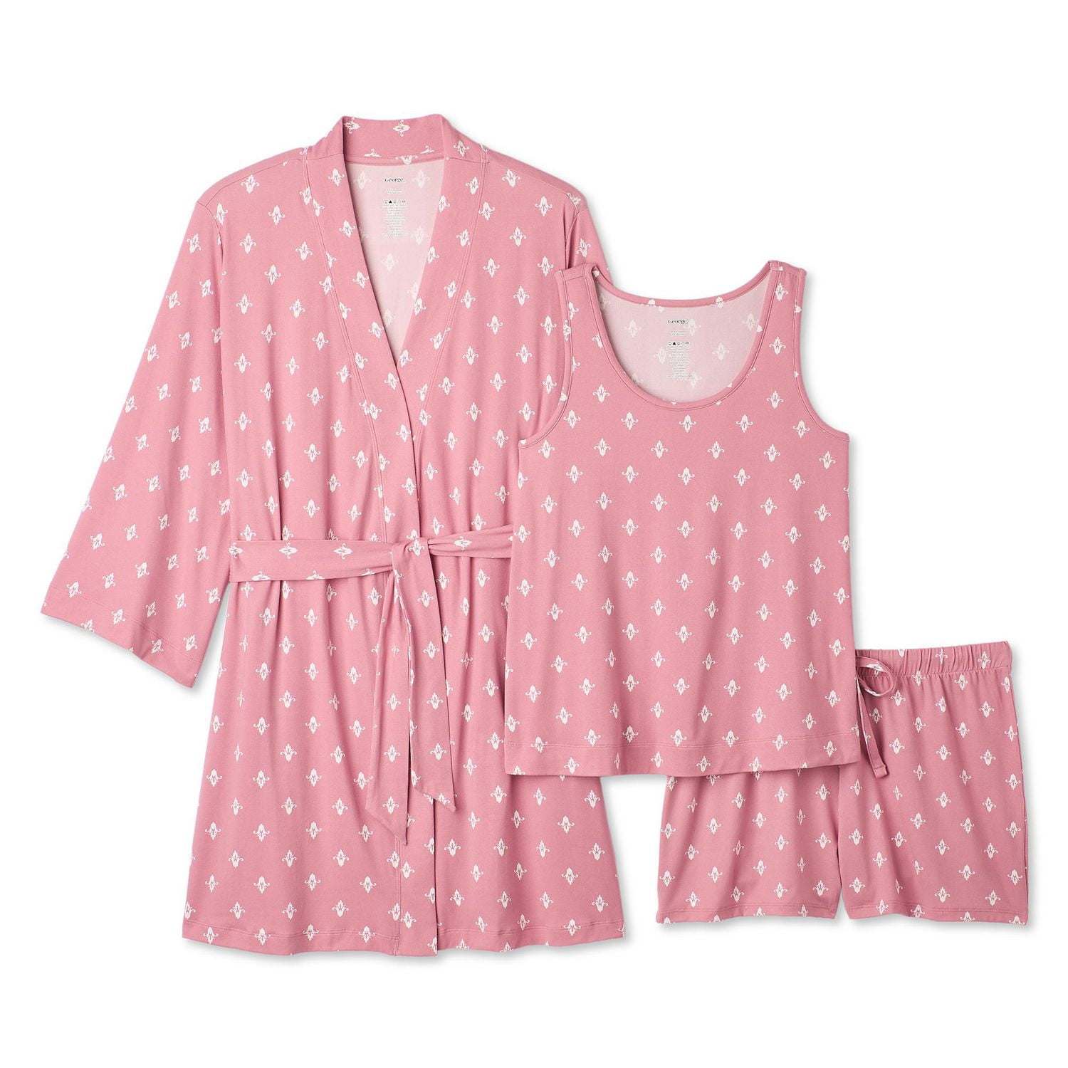 Ensemble de nuit 3 pièces avec robe de chambre George pour femmes