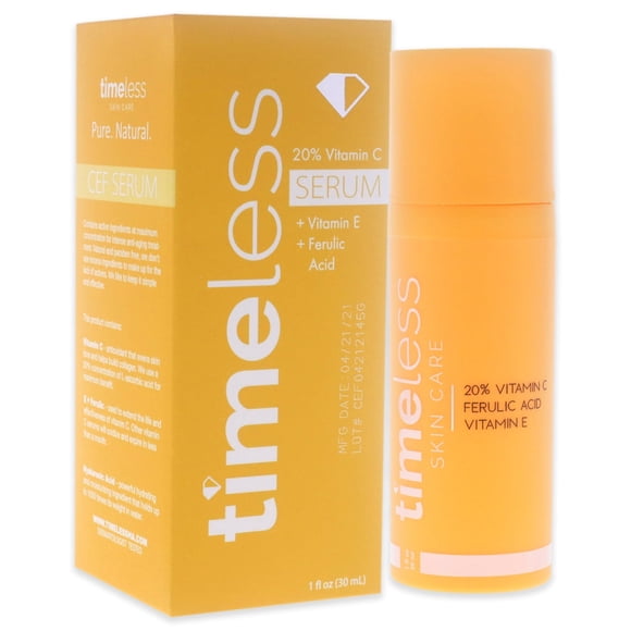 Sérum Éclaircissant Intemporel à la Vitamine C 20 %, Illumine la Peau 30 ml
