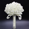 thumbnail image 4 of Faithtur Artificial Wedding Bride Bouquet Romantic Handheld Bridesmaid Flower with Ribbon, 4 of 6