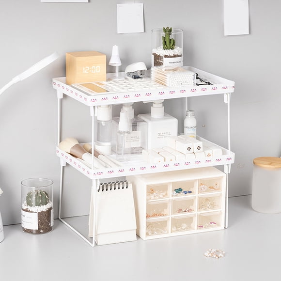 Expandable Stacking Cabinet Shelf Rack Organizer for Kitchen Counter and Pantry Storage in Multiple Sizes