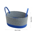 thumbnail image 2 of Woven Storage Basket for Desktop Organizing – Cotton Thread, 11.81 in x 7.87 in x 3.94 in, Purple/Red/Green/Blue/Pink, 2 of 7