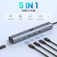 thumbnail image 2 of REJODA-10Gbps USB C Hub with 4K@60Hz Video Display, Selore 5 Ports USB C Splitter, C Port Data Transfer, 100W PD-in Charging, Dongle Multiport Adapter for MacBook Pro, iPad, Dell, HP, and More, 2 of 4