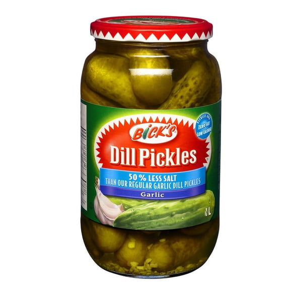 Bick's® 50 % Moins de Sel Cornichons à l'Aneth à l'Ail Entiers