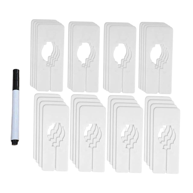 30pcs Clothing Rack Size Rack Dividers Hangers Clothes Organizers with Marker Writable Closet Dividers for Sorting Clothes Size Cloth Store