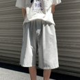 thumbnail image 3 of MYG Mens Casual Straight Shorts Korean Oversized Solid Drawstring Baggy Sweatpants, 3 of 9
