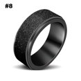 thumbnail image 3 of Rings Stainless Steel Rotatable Spinning Men Decompression Hand Jewelry Wedding Pressure Reliever Adjustable 6mm Anti Stress Fashion Rust-proof Anxiety Spinner Size 8, 3 of 8