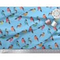 thumbnail image 3 of Soimoi Blue Cotton Duck Fabric Rufous Flycatcher Bird Fabric Prints By Yard 58 Inch Wide, 3 of 3