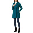 thumbnail image 2 of Allegra K Manteau Mi-Long à Manches Longues Raglan à Revers Croisé pour Femme G Bleu Lac, 2 of 7