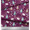 thumbnail image 2 of Soimoi Cotton Cambric Fabric Floral & Rabbit Kids Decor Fabric Printed Yard 42 Inch Wide, 2 of 3
