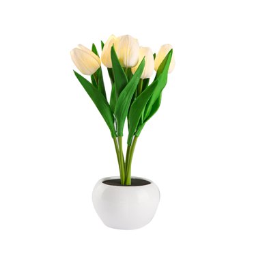 Mistaha Veilleuse Tulipe Lampe de Table à Fleurs LED Lumière d'Ambiance Lampe de Chevet pour Chambre Fleur Simulée