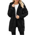 thumbnail image 2 of Yuyuzo Cardigans for Women Sherpa Fuzzy Open Front Fleece Hooded Jackets Winter Warm Outwear Soft Coats, 2 of 6