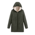 thumbnail image 4 of FAIWAD Women's Winter Coats Hooded Fleece Padded Zip Jackets Long Warm Slim Solid Color Overcoat, 4 of 4