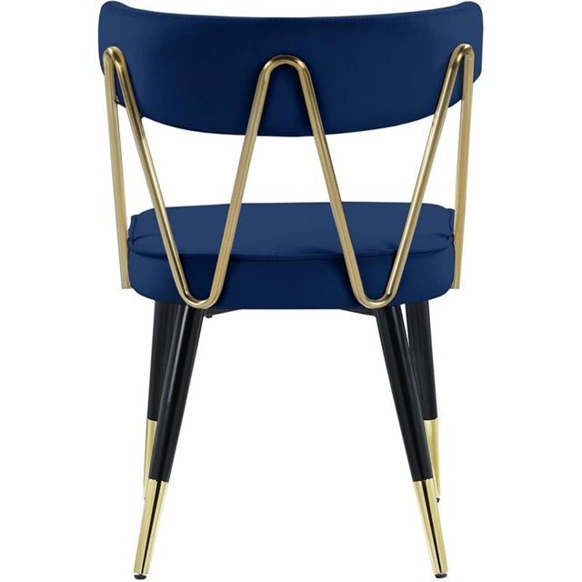 Meridian Furniture Rheingold Velvet Dining Chair, Navy (Set of 2)