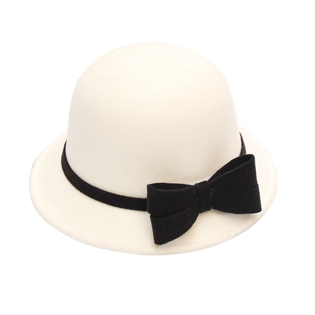 Chapeau Melon Petit pour Femme, Automne et Hiver, Nœud, Bout Rond, Décontracté, Style Bassin de Pêcheur