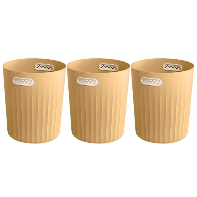 Large Capacity Modern Can For Home Kitchen Living Room And Bathroom Sleek Open Design Easy Disposal 3PCS