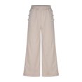thumbnail image 3 of Cameland Women's Casual Pants High Waist Solid Color Comfortable Button Decoration, 3 of 6