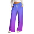 thumbnail image 1 of Pants for Women, Womens Fashionable Striped Printed Drawstring Wide Leg Pants, 1 of 5