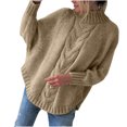 thumbnail image 2 of EGNMCR Chandail à Col Roulé pour Femmes, Chandails pour Femmes Chandail pour Femmes et Hiver Nouveau Ample à Manches de Poupée Chandail Tricoté Uni Demi-Col Roulé Chandail pour Femmes, 2 of 7