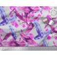 thumbnail image 3 of Soimoi Moss Georgette Fabric Flowers & Feather Printed Fabric 1 Yard 42 Inch Wide, 3 of 3