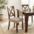 thumbnail image 2 of SmartFit Stretch Pixel Dining Chair Covers: Set of 2, Tan/Sand, 2 of 8