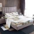 thumbnail image 1 of Grey White Marble Bed Sheets Set Metallic Marble Sheet Set Full Size Bronzing Stone Pattern Sheets Modern Abstract Art Bed Set For Kids Teens Bedroom Decor, 1 of 7