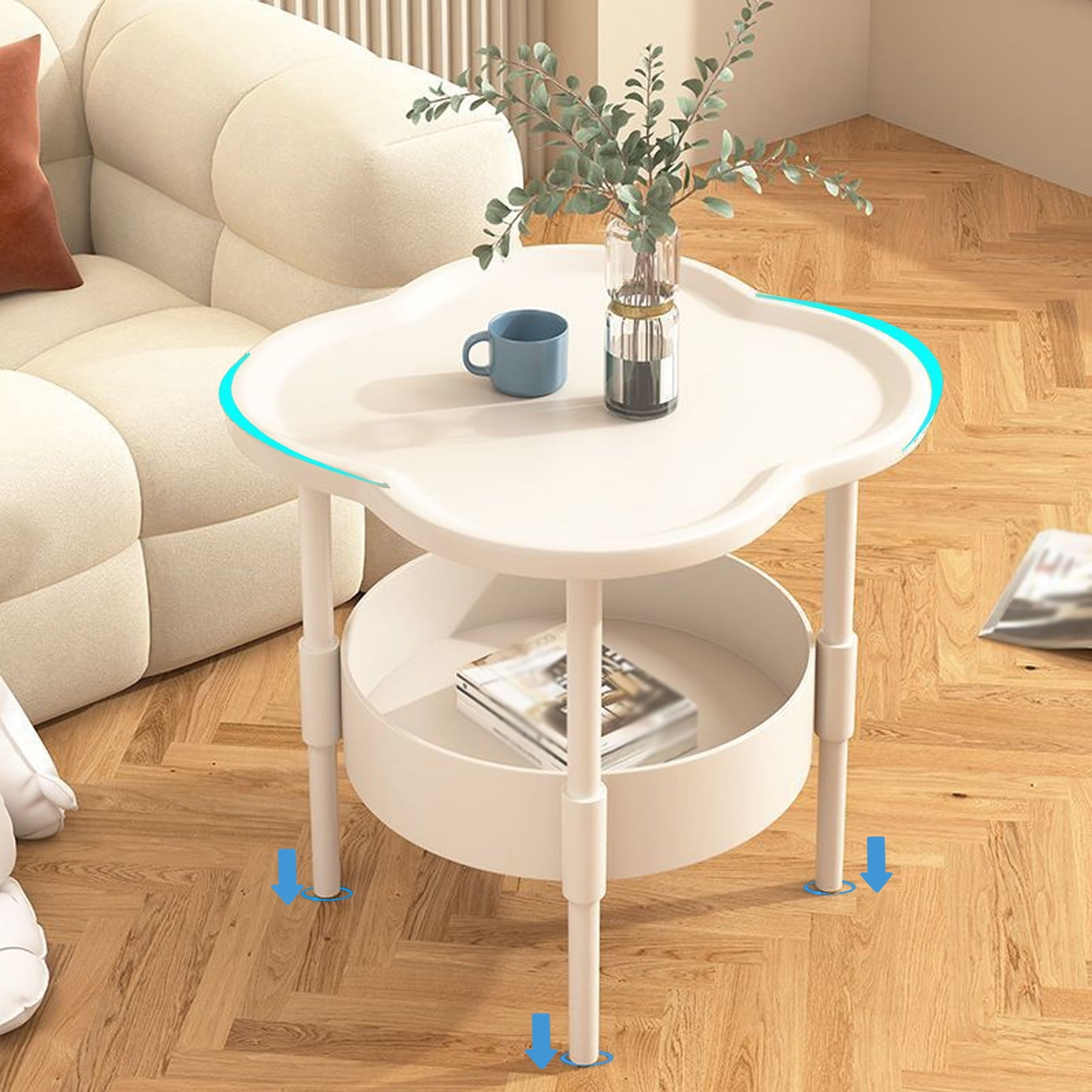 End Table,Small Side Table,2-Tier Nightstand with Storage Shelf,Sofa Bedside Table for Small Spaces in Living Room,Bedroom,Office,Easy Assembly