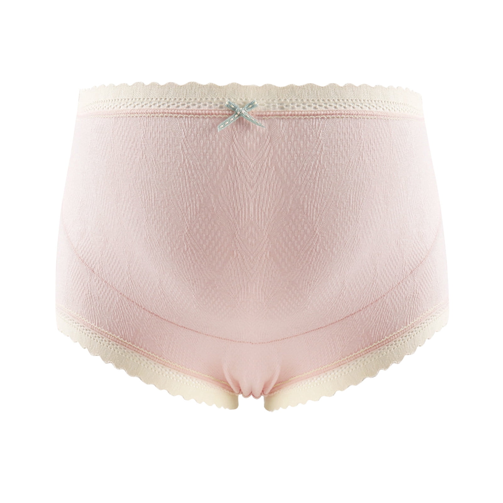 Ladies Comfortable Prenatal Solid Color Large Size Short High Waist Lace Abdominal Maternity Panties Underwear
