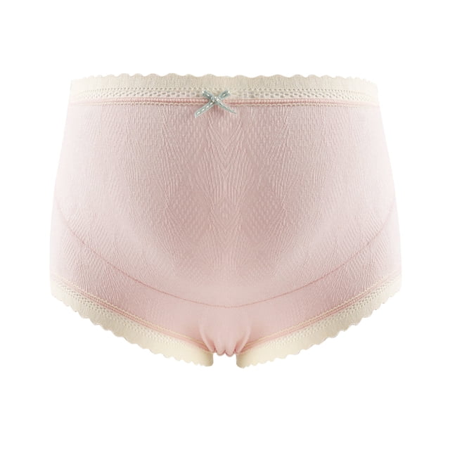 Ladies Comfortable Prenatal Solid Color Large Size Short High Waist Lace Abdominal Maternity Panties Underwear