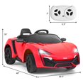 thumbnail image 2 of Costway 12V Kids Ride On Car 2.4G RC Electric Vehicle w/ Lights MP3 Openable Doors Red, 2 of 10