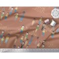 thumbnail image 3 of Soimoi Brown polyester Crepe Fabric Human Group Decor Fabric Printed Yard 52 Inch Wide, 3 of 3