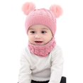 thumbnail image 4 of Ensemble Bonnet Tricoté à Double Pompon pour Bébé Hiver, 4 of 10