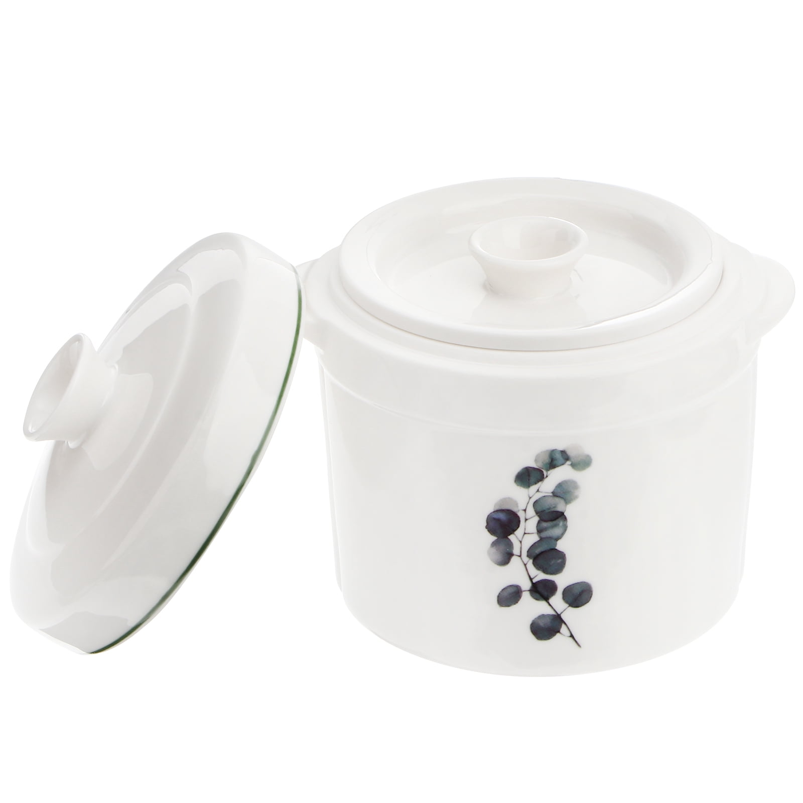 Shisuyan 1Pc Ceramic Stew Pot Double Handles and Covers Soup Bowl Double Handles Bowl