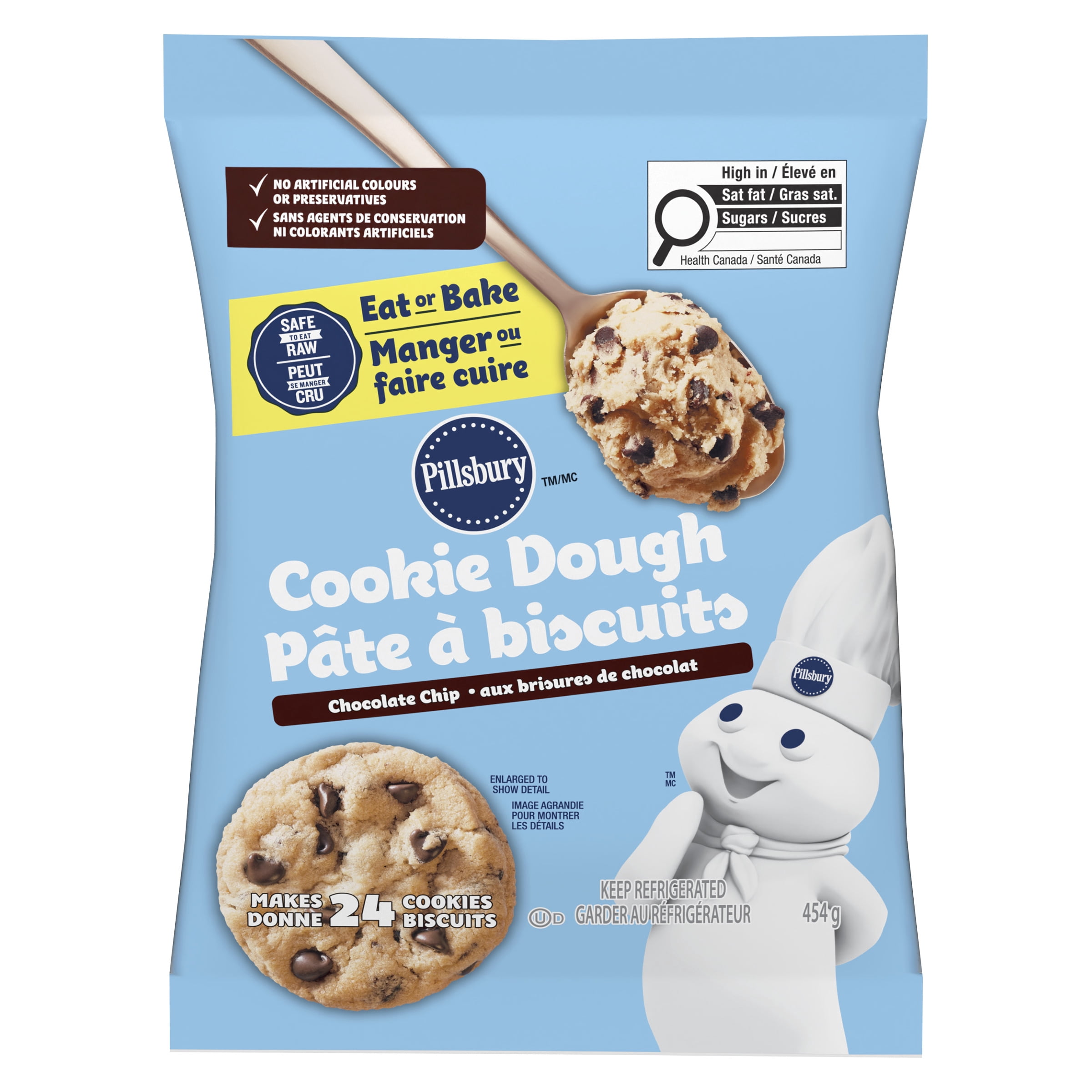 Pillsbury Pâte à Biscuits aux Brisures de Chocolat, Prête à Cuire