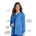 thumbnail image 4 of Landau Essentials Veste d'Uniforme à 4 Poches pour Femmes : Coupe Classique et Décontractée, Col Ras du Cou, devant à Boutons-Pression et Poignets en Tricot 7525, 4 of 5