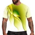 thumbnail image 4 of LUOGENLI T-shirts pour Hommes T-shirts 3D Nouveauté Hommes T-shirts Graphiques Amusants T-shirts Imprimés 3D Col Rond Manches Courtes Été Décontracté T-shirts Blouse Tops Jaune G, 4 of 4