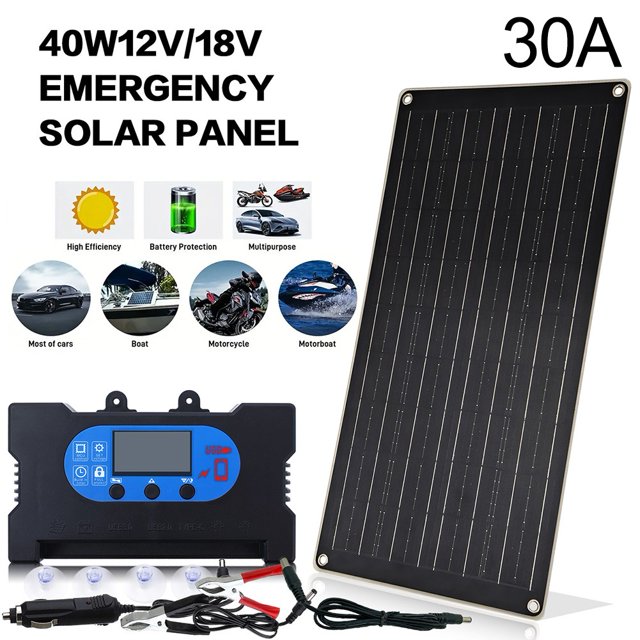 Monocrystalline 40W12V18V solar panel with black base photovoltaic controller