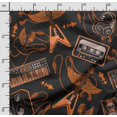 thumbnail image 2 of Soimoi Musical Instruments Printed, Poly Canvas Fabric, Decor Sewing Fabric by The Yard 56 Inch Wide,Decorative Fabric for Curtains Tote Bags, Orange & Black, 2 of 5